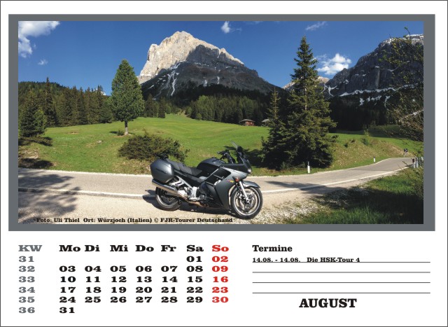 Kalender 2015 August