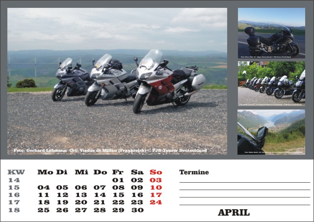 Kalender 2016 April