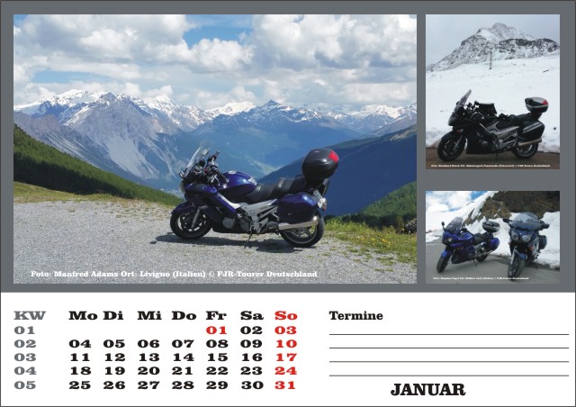 Kalender 2016 Januar