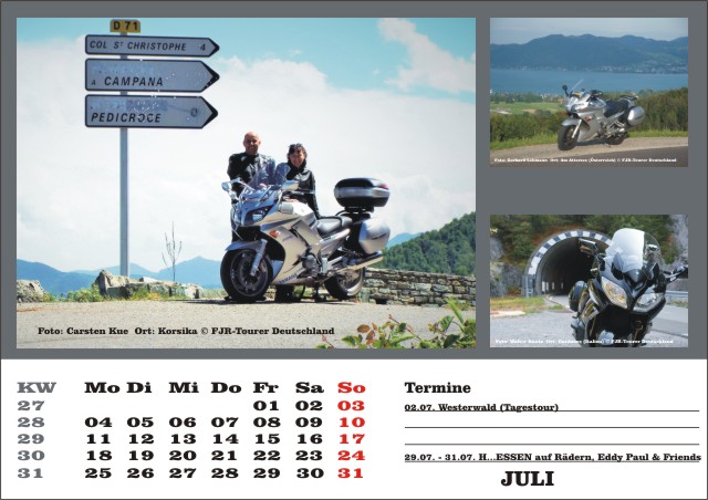 Kalender 2016 Juli