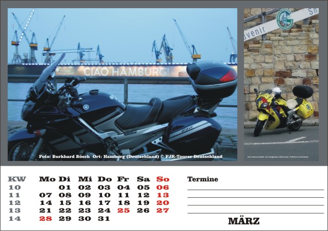 Kalender 2016 März