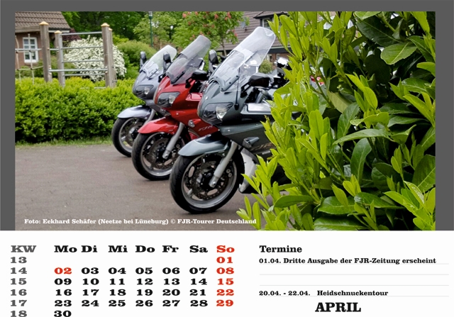 Kalender 2018 April