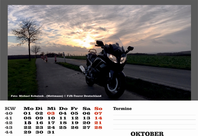 Kalender 2018 Oktober