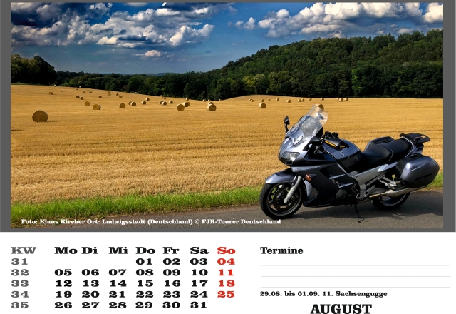 Kalender 2019 August